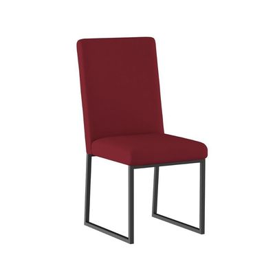 Kit 4 Cadeiras De Jantar Com Base De Ferro Preto – Balaqui Cor:marsala Marsala