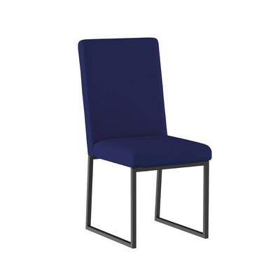 Kit 4 Cadeiras De Jantar Com Base De Ferro Preto – Balaqui Cor:azul Marinho Azul Marinho