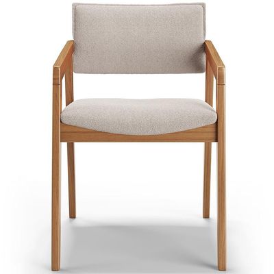Kit 05 Cadeiras Para Sala De Jantar Estar Living Giorgia B04 Bouclê Creme - Lyam Decor