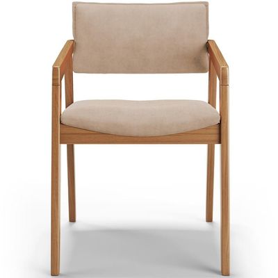 Kit 05 Cadeiras Para Sala De Jantar Estar Living Giorgia B04 Suede Bege - Lyam Decor