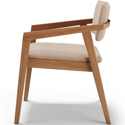 Kit 05 Cadeiras Para Sala De Jantar Estar Living Giorgia B04 Suede Bege - Lyam Decor