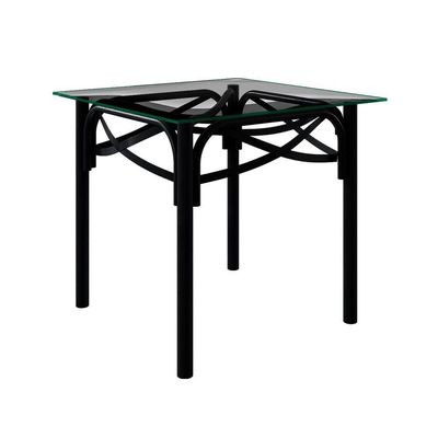 Conjunto Katrina Preto 4 Cadeiras Tampo De Madeira Quadrado 90 Cm Asturias