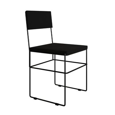 Mesa Jantar Industrial Trama 1,40X0,80M Preta Com 4 Cadeiras Estofadas Vitória Preta