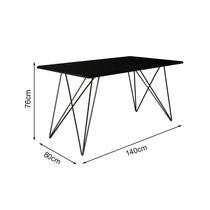 Mesa Jantar Industrial Trama 1,40X0,80M Preta Com 4 Cadeiras Estofadas Vitória Bege E Preta