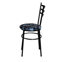 2 Cadeiras Para Cozinha Epoxi Preta Assento Floral Cor:floral Preto