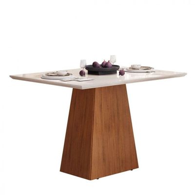 Conjunto De Mesa Dulce Dj 1,20x0,90 Com 4 Cadeiras Zoe Freijo/off White/cinza