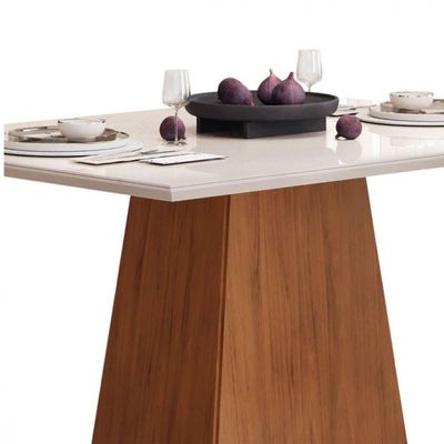 Conjunto De Mesa Dulce Dj 1,20x0,90 Com 4 Cadeiras Zoe Freijo/off White/ Bege