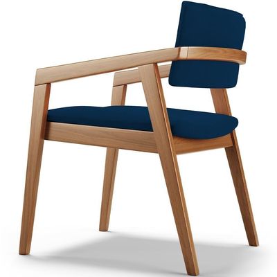 Kit 04 Cadeiras Para Sala De Jantar Estar Living Giorgia B04 Suede Azul Marinho - Lyam Decor