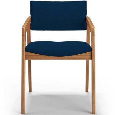 Kit 04 Cadeiras Para Sala De Jantar Estar Living Giorgia B04 Suede Azul Marinho - Lyam Decor