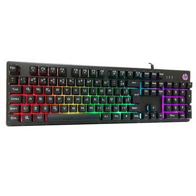 Teclado Gamer Hp K500F, Usb, Membrana, Led Rgb, Abnt2, Preto