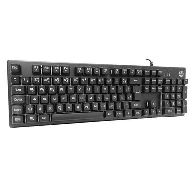 Teclado Gamer Hp K500F, Usb, Membrana, Led Rgb, Abnt2, Preto