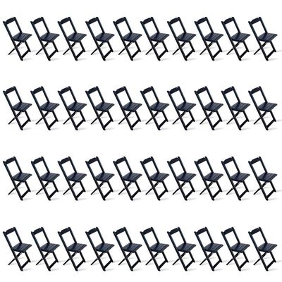 Kit De 20 Conjuntos De Mesa Dobrável 60x60 Com 4 Cadeiras Preto