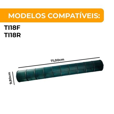 Turbina Evaporadora Ar Condicionado Electrolux 18.000 Btus 71cm X 9,8cm único