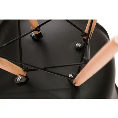 Conjunto Mesa Eames Preta 110cm E 4 Cadeiras Eames Pp Preta