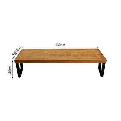 Conjunto Mesa Industrial Bernardo 1,30m Ferragem Preta Com Banco Industrial Bernardo Preto
