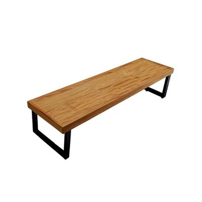Conjunto Mesa Industrial Bernardo 1,30m Ferragem Preta Com Banco Industrial Bernardo Preto
