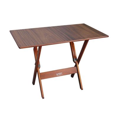 Kit 4 Conjuntos De Mesa Dobráveis De Madeira 70x110cm Com 6 Cadeiras Imbuia - Cor: Marrom