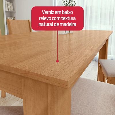 Conjunto Sala De Jantar Com 4 Cadeiras Easy Line