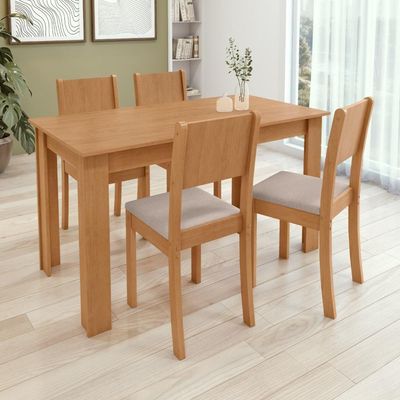 Conjunto Sala De Jantar Com 4 Cadeiras Easy Line