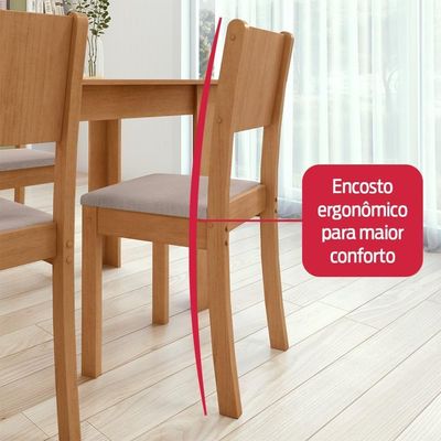 Conjunto Sala De Jantar Com 4 Cadeiras Easy Line