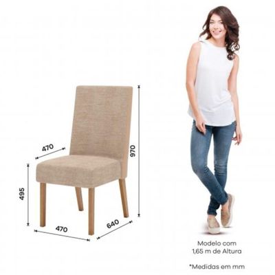 Conjunto Mesa De Jantar Henn Adriana Tampo De Vidro Nature/off/caramelo/creme