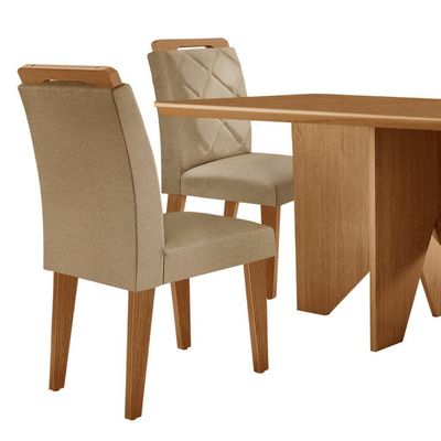 Mesa Evora 120 Mdf Canto Copo E Com 4 Cadeiras Melissa Turim 07-naturalle-naturalle