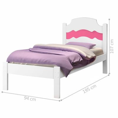 Cama Solteiro Iris Branco Rosa
