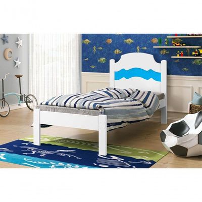 Cama Solteiro Iris Branco Rosa