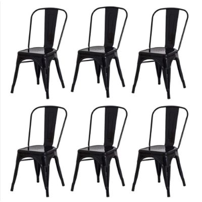 Conjunto 6 Cadeiras Tolix Iron - Design - Preta