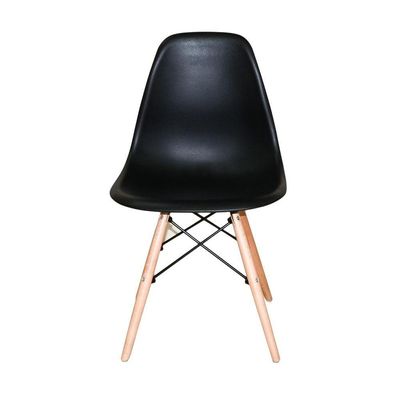 Conjunto 4 Cadeiras Charles Eames Eiffel Concha Fixa - Preto
