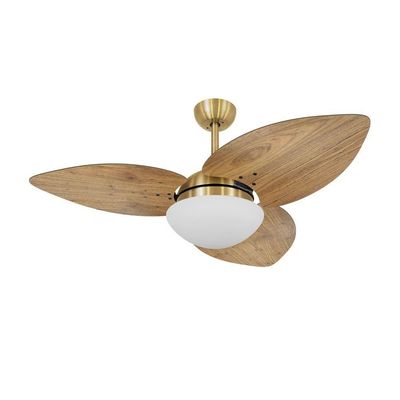 Ventilador De Teto Dormamu Dourado 3 Pás Rádica Freijó 220v 220V