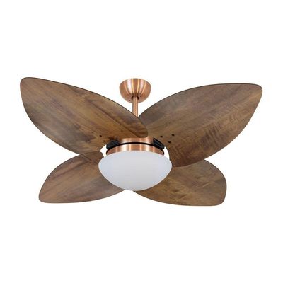 Ventilador De Teto Dormamu Cobre 4 Pás Rádica Imbuia 220v 220V