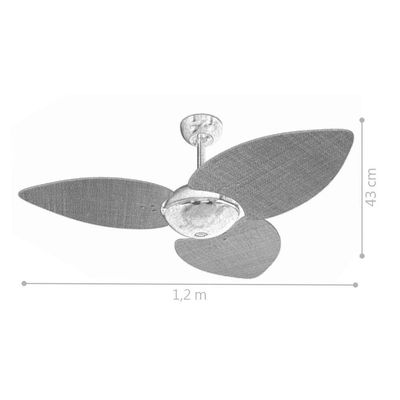Ventilador De Teto Cobre 3 Pás Rádica Imbuia 220V 220V