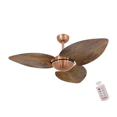 Ventilador De Teto Cobre 3 Pás Rádica Imbuia 220V 220V