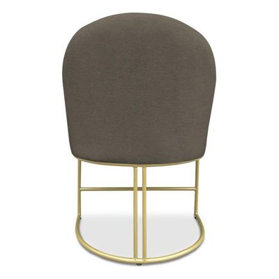 Kit 06 Cadeiras Poltrona De Jantar Bela Suede Marrom Rato Base Metálica Industrial Dourado
