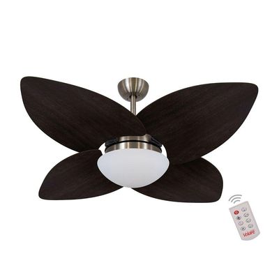 Ventilador De Teto Bronze 4 Pás Tabaco 127V C/ Controle 110V