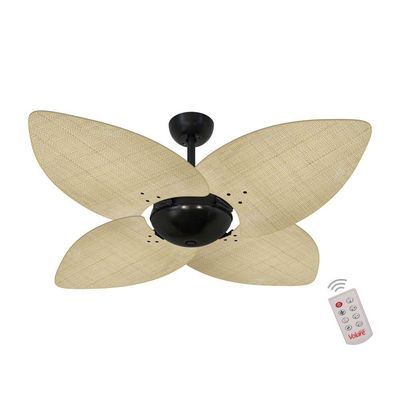 Ventilador De Teto Nero 4 Pás Palmae Natural 127V 110V