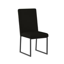 Cadeira Estofadas Base De Ferro Preto Para Mesa De Jantar Preto