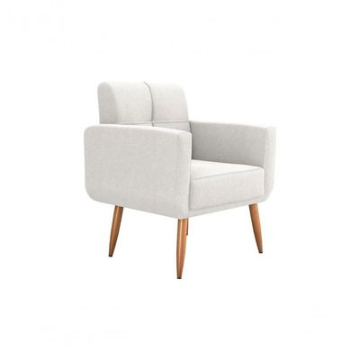 Kit Poltrona Decorativa Sala + Puff Havana Matrix Bege