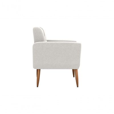 Kit Poltrona Decorativa Sala + Puff Havana Matrix Bege