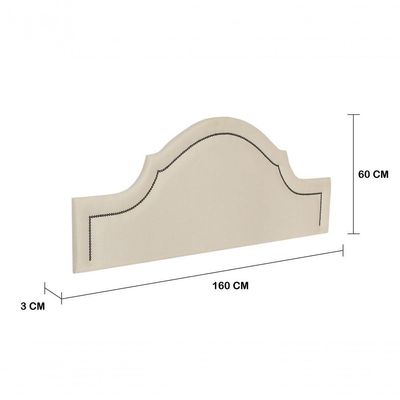Cabeceira Queen Luxo 160X60 Off White Tachas Fumê