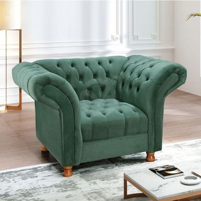 Poltrona Chesterfield Conde D'El Via Encanto Veludo Verde