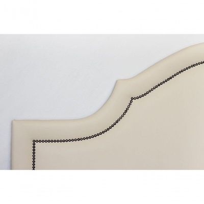 Cabeceira Queen Luxo 160X60 Off White Tachas Fumê