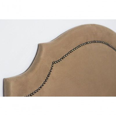 Cabeceira Solteiro Luxo 90X60 Bege Tachas Fumê