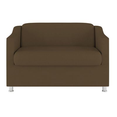 Sofá Namoradeira Sala De Espera Suede – Balaqui Decor Cor:marrom