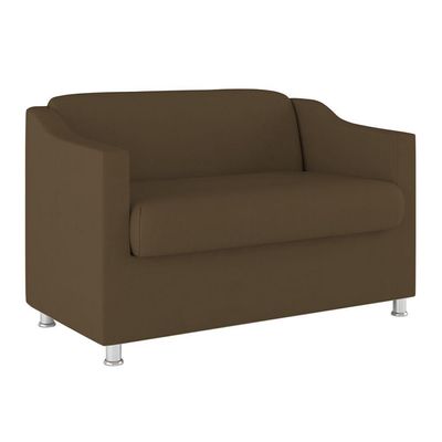 Sofá Namoradeira Sala De Espera Suede – Balaqui Decor Cor:marrom