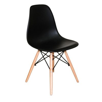 Kit C-4 Cadeiras Eiffel Eames Pretas Pés Palito