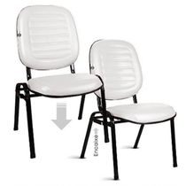02 Cadeiras Empilhável Para Igrejas Evangélicas Linha Holy Branco