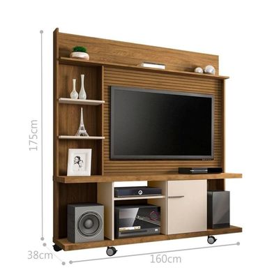 Estante Para Tv Avaí Cinomomo Off White Efeito Ripado