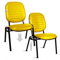 Cadeira Empilhável Para Igrejas Evangélicas Linha Holy Amarelo